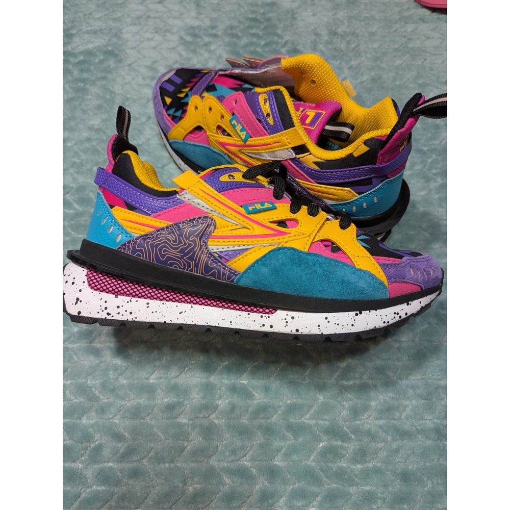 Fila Renno Multi Color 90s Geometric Sneakers 5RM01745-019 Womens 6.5